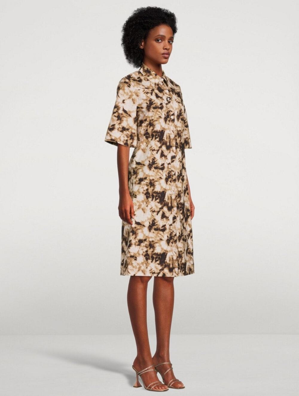 Samsoe Samsoe Camo Clay Demi Shirt Midi Dress Organic Cotton Women’s Size XS